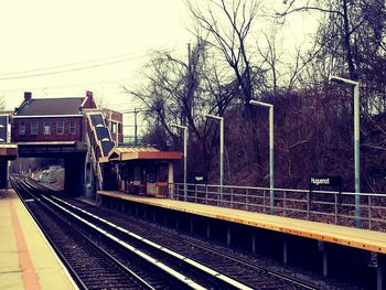 Railroad tracks on railroad track