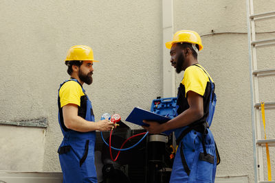 Engineer working at construction site