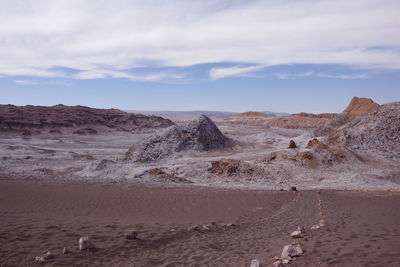 Scenic view of desert against sky