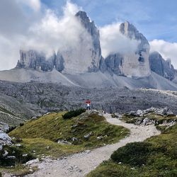 Panoramic view of rocks and mountains against sky