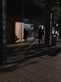 Woman walking in city