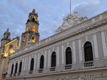 Low angle view of historic building against sky