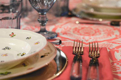 Close-up of plate on table