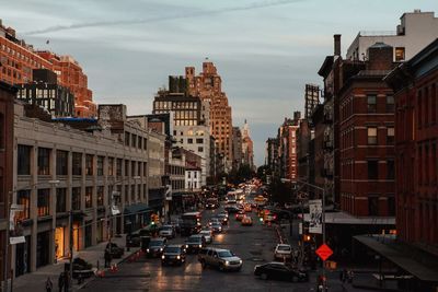 City street with buildings in background