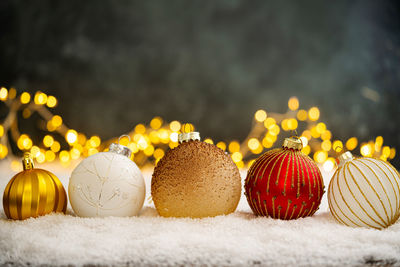 Close-up of christmas decorations