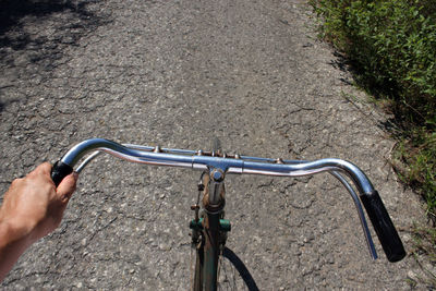 Point of view - riding an old bicycle