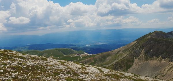 Scenic view of mountains against sky