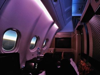 Interior of airplane