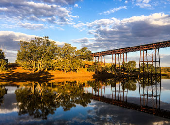 Bridge over river against sky