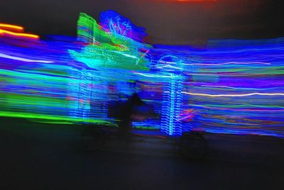 Colorful light painting at night