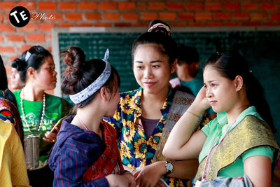 Group of people at market