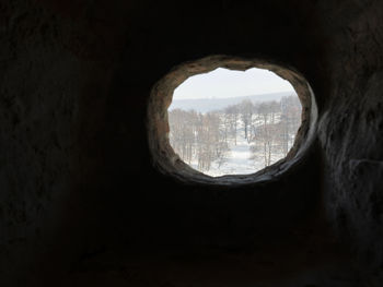 Buildings seen through window