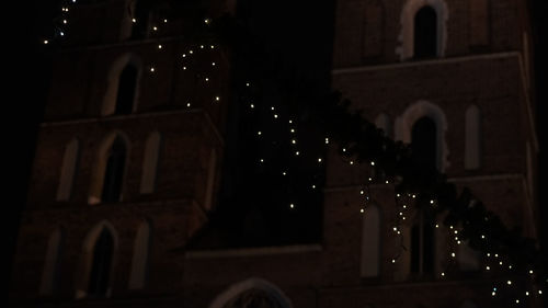 Illuminated building at night