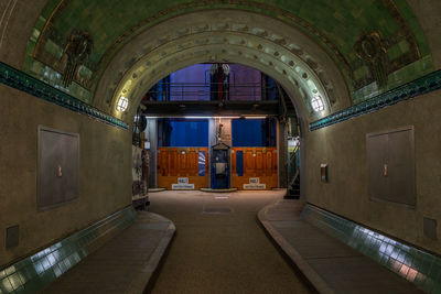 The old st. pauli elbe tunnel in hamburg, germany.