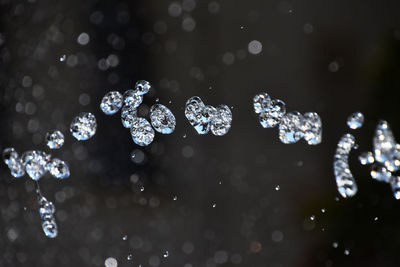 Close-up of water drops on glass