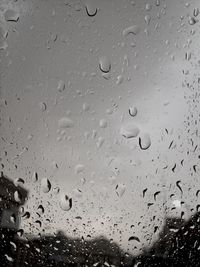 Close-up of water drops on glass