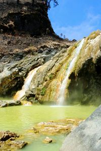 Scenic view of waterfall