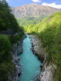 Scenic view of waterfall