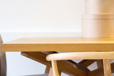 Close-up of wooden table