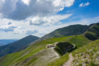 Scenic view of mountains against sky