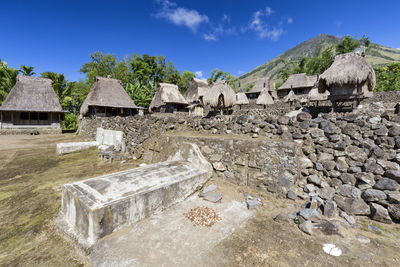 Panoramic shot of historic building against sky