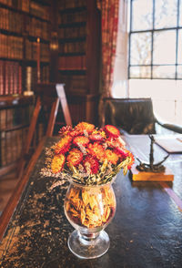 Close-up of glass vase on table