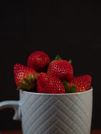 Close-up of strawberries in bowl