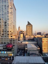 View of skyscrapers in city