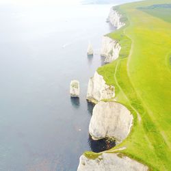 High angle view of sea against sky