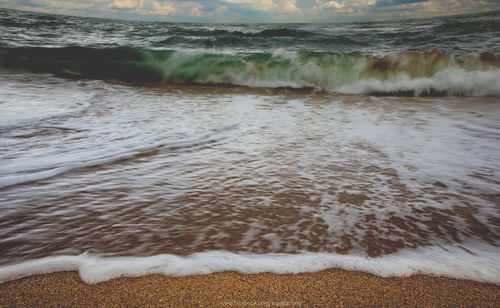 Waves rushing towards shore