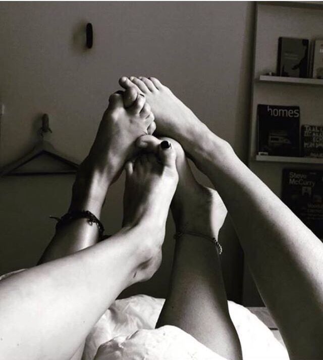 Blackandwhite girls feet fun friends fun