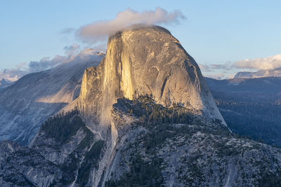 Panoramic view of rock formations against sky