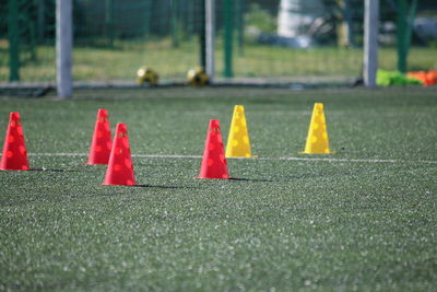 Close-up of soccer field