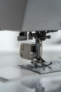 Close-up of sewing machine