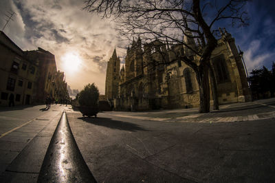 Street in city against sky