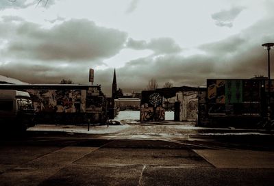 Storm clouds over city