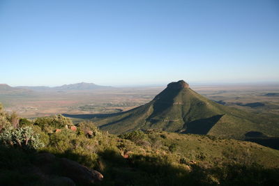 Scenic view of landscape against clear sky