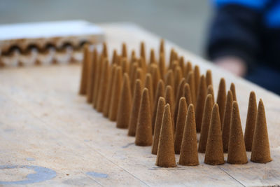 Close-up of wood on table