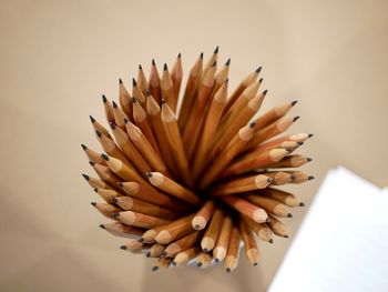 High angle view of pencil on table