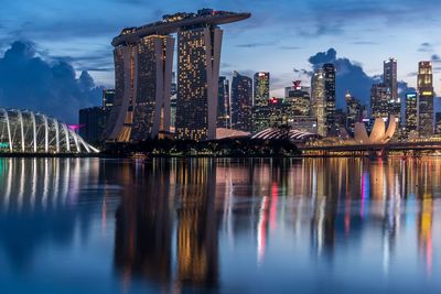 Reflection of city in water