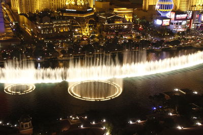 Illuminated cityscape at night