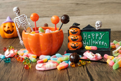 Close-up of cupcakes on table