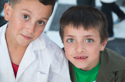 Portrait of south american students looking at the camera