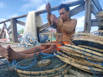 Man working at construction site