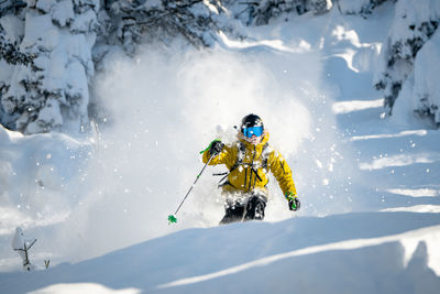 Person skiing in snow