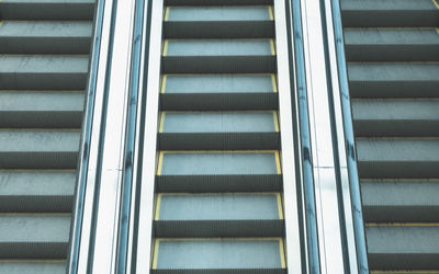 High angle view of stairs