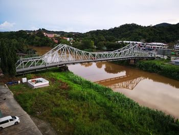 Bridge over river against sky