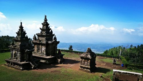 Temple against building