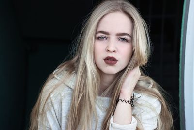 Close-up portrait of beautiful woman