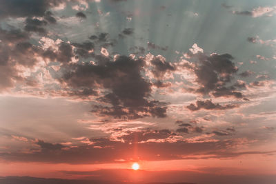 Low angle view of sky during sunset